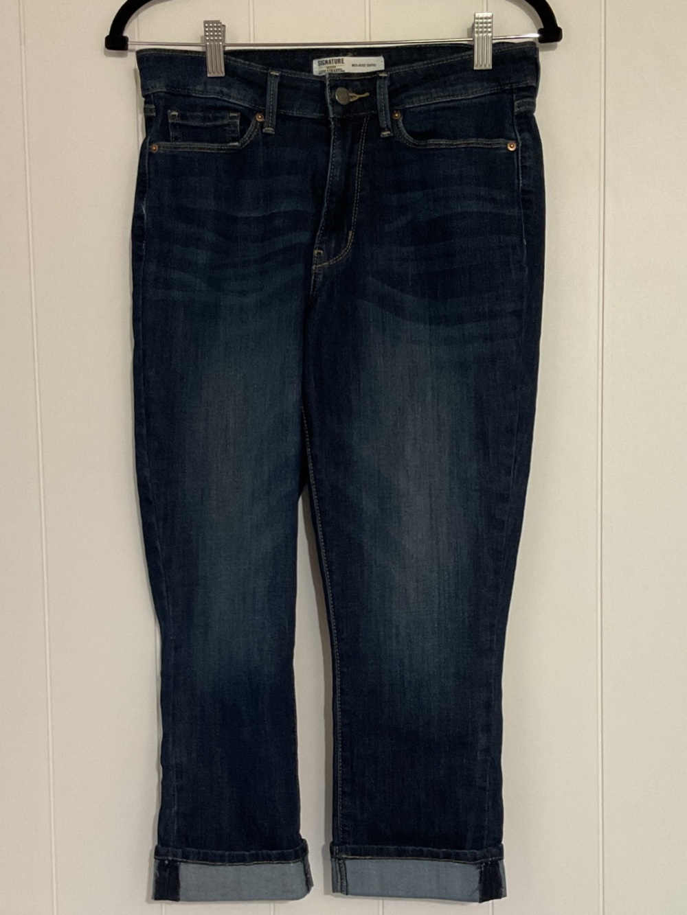 Signature by Levi Strauss Dark Blue Cropped Jeans